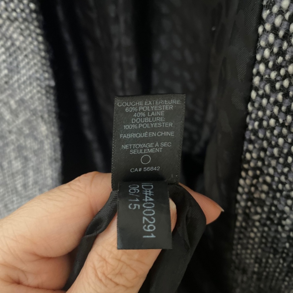 Express Tweed Cocoon Coat Blk/Wht - Picture 7 of 8